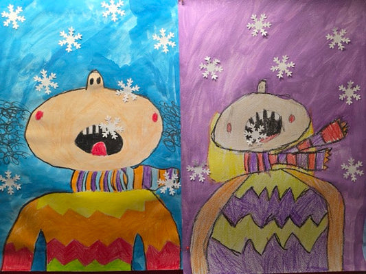 Schneebilder im Kunstunterricht der RvGS